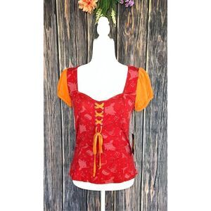 Disney Hocus Pocus Mary Sanderson Lace-Up Top (Sm)